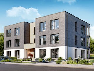 Fertighaus Poly 736 W6 von Danwood, Cubushaus Außenansicht 2