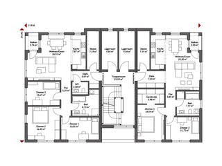 Fertighaus Poly 736 W6 von Danwood, Cubushaus Grundriss 2