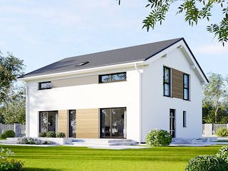 Fertighaus Privat 174.1 von Danwood Schlüsselfertig ab 394100€, Satteldach-Klassiker Außenansicht 1