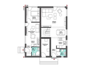 Fertighaus Privat 188 von Danwood Schlüsselfertig ab 418300€, Satteldach-Klassiker Grundriss 1