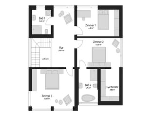 Fertighaus NEXT 176F von Danwood - NEXT by Danwood Schlüsselfertig ab 539300€, Cubushaus Grundriss 2