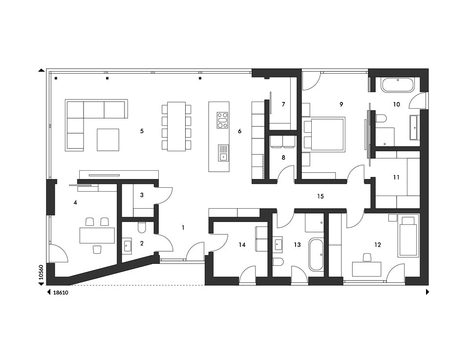 Fertighaus Vision 154 von Danwood - VISION by Danwood, Bungalow Grundriss 1