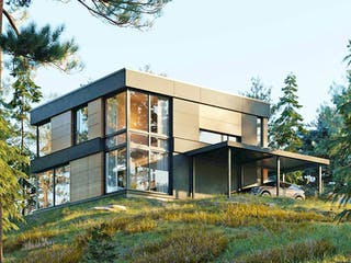 Fertighaus Vision 195 von Danwood - VISION by Danwood Schlüsselfertig ab 807100€, Cubushaus Außenansicht 1