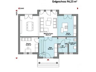Fertighaus Classic 196 von Danwood Schlüsselfertig ab 396600€, Stadtvilla Grundriss 1