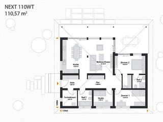 Fertighaus Next 110 WT von Danwood - NEXT by Danwood Schlüsselfertig ab 400700€, Bungalow Grundriss 1