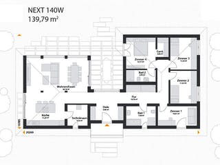 Fertighaus Next 140 W von Danwood - NEXT by Danwood Schlüsselfertig ab 476600€, Bungalow Grundriss 1