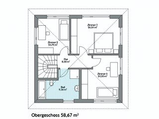 Fertighaus Park 118W von Danwood Schlüsselfertig ab 270300€, Stadtvilla Grundriss 2