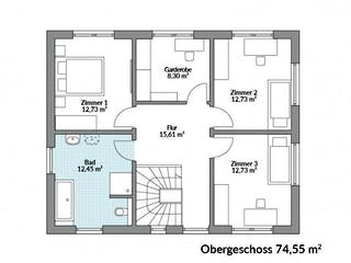 Fertighaus Park 150.1W von Danwood Schlüsselfertig ab 309000€, Stadtvilla Grundriss 2