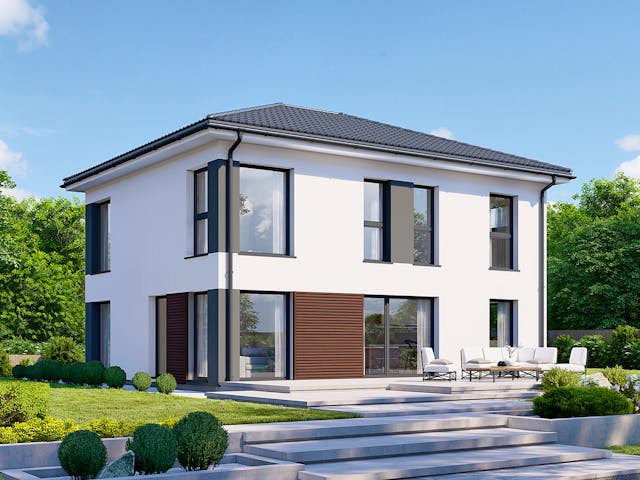 Fertighaus Park 151.1W von Danwood Schlüsselfertig ab 317400€, Stadtvilla Außenansicht 1 Fertighaus Park 151.1W von Danwood Schlüsselfertig ab 317400€, Stadtvilla Außenansicht 1