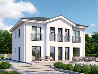 Fertighaus Park 167W von Danwood Schlüsselfertig ab 349500€, Stadtvilla Außenansicht 1