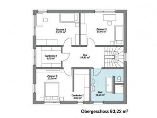 Fertighaus Park 168W von Danwood Schlüsselfertig ab 337100€, Stadtvilla Grundriss 2