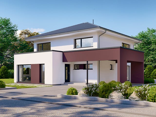 Fertighaus Park 186W von Danwood Schlüsselfertig ab 410400€, Stadtvilla Außenansicht 1