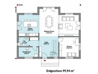 Fertighaus Park 196W von Danwood Schlüsselfertig ab 380600€, Stadtvilla Grundriss 1