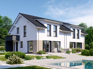 Fertighaus Partner 117.1 von Danwood Schlüsselfertig ab 274900€, Satteldach-Klassiker Außenansicht 1