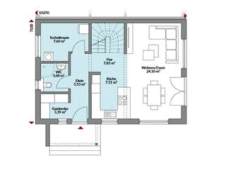 Fertighaus Partner 117.1 von Danwood Schlüsselfertig ab 274900€, Satteldach-Klassiker Grundriss 1