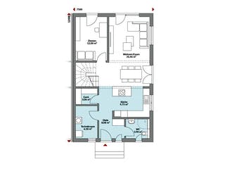 Fertighaus Partner 150 von Danwood Schlüsselfertig ab 315300€, Satteldach-Klassiker Grundriss 1