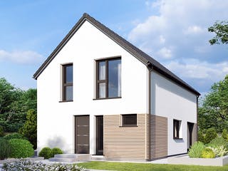 Fertighaus Point 124 von Danwood Schlüsselfertig ab 259400€, Satteldach-Klassiker Außenansicht 1