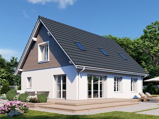 Fertighaus Point 142.1 von Danwood Schlüsselfertig ab 282700€, Satteldach-Klassiker Außenansicht 1