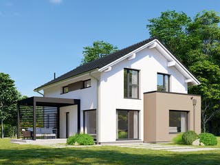 Fertighaus Point 143 von Danwood Schlüsselfertig ab 304400€, Satteldach-Klassiker Außenansicht 1