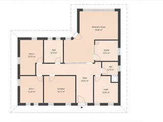Massivhaus Thiessow von TIMOWA Massivhäuser Schlüsselfertig ab 347900€, Bungalow Grundriss 1