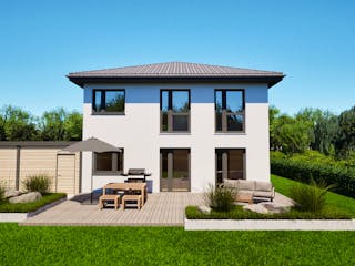 Massivhaus Entwurf CL131 von FAVORIT Massivhaus, Stadtvilla Außenansicht 5