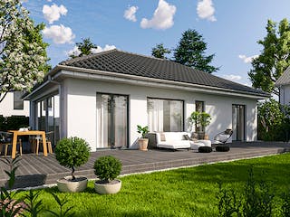 Massivhaus ICON Bungalow von Dennert Massivhaus Ausbauhaus ab 216300€, Bungalow Außenansicht 1