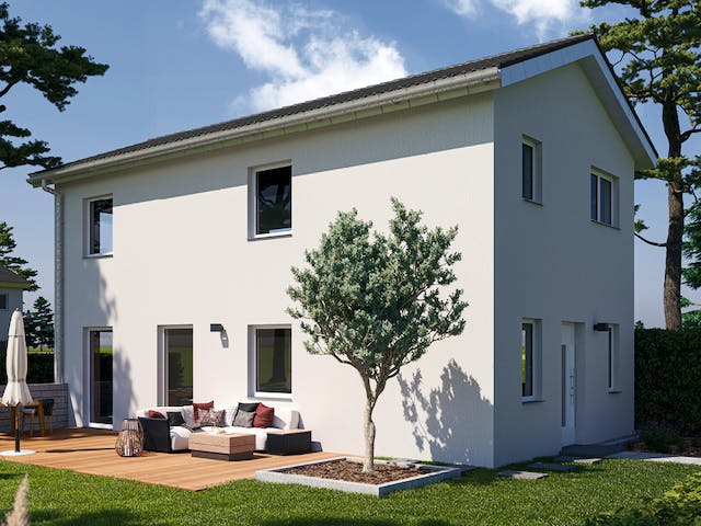 Massivhaus ICON S Einfamilienhaus mit Satteldach von Dennert Massivhaus Ausbauhaus ab 266300€, Außenansicht 1