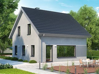 Massivhaus ICON 3 mit Satteldach von Dennert Massivhaus Ausbauhaus ab 230170€, Satteldach-Klassiker Außenansicht 3