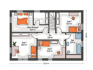 Massivhaus ICON 4 City mit Flachdach von Dennert Massivhaus Ausbauhaus ab 306577€, Cubushaus Grundriss 2