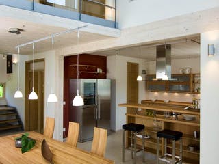 Blockhaus D168 MH Bad Vilbel von Frammelsberger R. Ingenieur-Holzbau, Satteldach-Klassiker Innenansicht 6