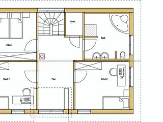 Blockhaus D152 Sum von Frammelsberger R. Ingenieur-Holzbau, Satteldach-Klassiker Grundriss 2