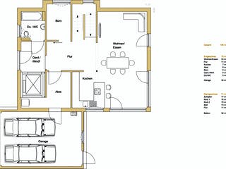 Blockhaus D146 Köstler von Frammelsberger R. Ingenieur-Holzbau, Satteldach-Klassiker Grundriss 1