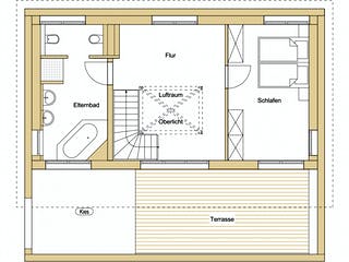 Blockhaus D243 Schmidt von Frammelsberger R. Ingenieur-Holzbau, Cubushaus Grundriss 3