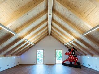 Blockhaus D282 Kocher von Frammelsberger R. Ingenieur-Holzbau, Satteldach-Klassiker Innenansicht 9