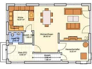 Fertighaus Dublin von Fingerhut Haus Schlüsselfertig ab 416437€, Satteldach-Klassiker Grundriss 1