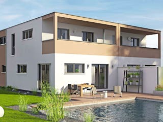 Fertighaus Duett 129 von Fingerhut Haus Schlüsselfertig ab 422373€, Cubushaus Außenansicht 2