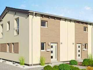 Fertighaus Duett 96 von Fingerhut Haus Schlüsselfertig ab 329789€, Satteldach-Klassiker Außenansicht 2