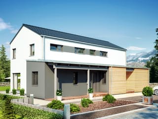 Fertighaus Duo 211 von Hanse Haus Schlüsselfertig ab 625413€, Satteldach-Klassiker Außenansicht 1