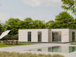 Fertighaus Bestseller Komfort 116 von BoHolz Haus Schlüsselfertig ab 374551€, Bungalow Außenansicht 1