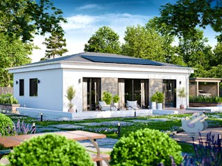 Massivhaus Bungalow 300 von BRALE Bau Schlüsselfertig ab 211500€, Bungalow Außenansicht 1