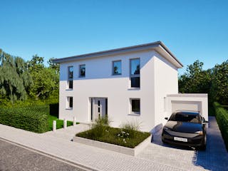 Massivhaus Entwurf CL143 von FAVORIT Massivhaus, Stadtvilla Außenansicht 6