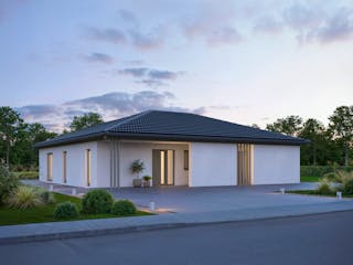 Fertighaus ELK Now 127 - Walmdach von ELK Fertighaus, Bungalow Außenansicht 2