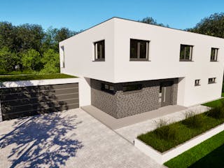 Massivhaus Entwurf CD245 von FAVORIT Massivhaus, Cubushaus Außenansicht 6