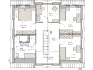 Massivhaus Friesenhaus 180 von ECO System HAUS Schlüsselfertig ab 376700€, Satteldach-Klassiker Grundriss 2