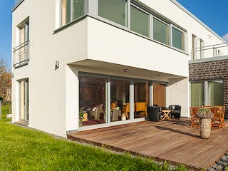 Massivhaus Bauhaus-Modern Classic 180 von ECO System HAUS Schlüsselfertig ab 513400€, Cubushaus Außenansicht 3