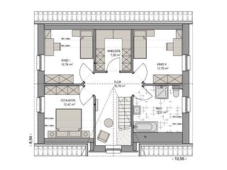 Massivhaus Friesenhaus 140 von ECO System HAUS, Satteldach-Klassiker Grundriss 2