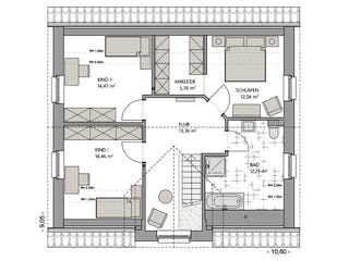 Massivhaus Kapitänshaus 150 von ECO System HAUS Schlüsselfertig ab 318900€, Satteldach-Klassiker Grundriss 2