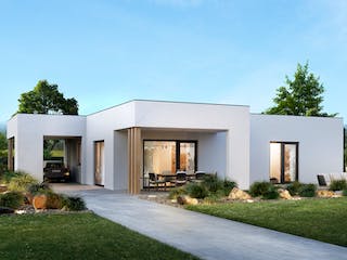 Fertighaus ELK All in One Bungalow 102 - Flachdach von ELK Fertighaus, Bungalow Außenansicht 1