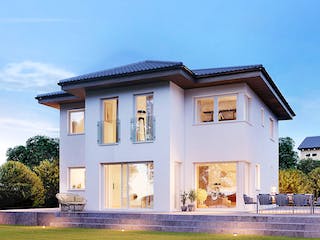 Fertighaus ELK Design 149 - Walmdach von ELK Fertighaus, Stadtvilla Außenansicht 2