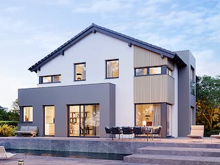 Fertighaus ELK Design 161 - Satteldach von ELK Fertighaus, Satteldach-Klassiker Außenansicht 1